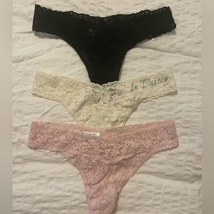 Set of three Hanky Panky Original Rise Thongs - new without tags